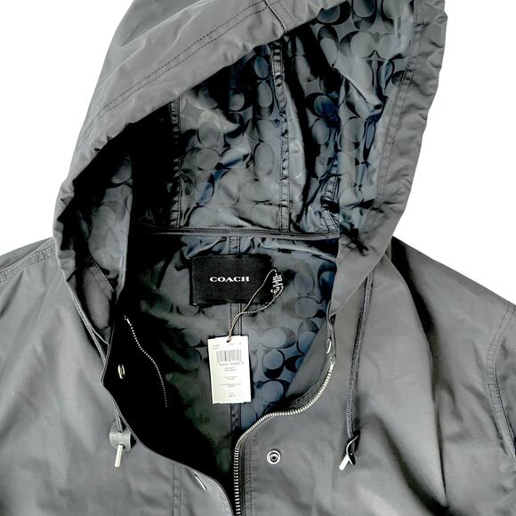 Coach Navy Unisex Hooded Raincoat Parka |Tag S Fits XXL/2X |NWT Rare Korea Issue - Picture 1 of 15